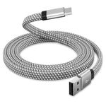 Magtame Magnetic USB C Cable, Coiled USB A to USB C Cable, 3.3ft USB C Charger Cable, Flat Type Fast Charging Charging Cord Compatible with Samsung for USB C Device for Pad,Silver