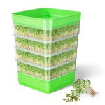 WYWY.Wide Microgreens Growing Kit Seed Sprouter Kit Stackable Seedling Tray Four Tier Sprouts Beans Broccoli Sprout Alfalfa Seeds Wheat Grass