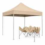 10x10 Ft Beige Pop-Up Canopy Tent with Heavy Duty Frame | Waterproof & UV Protection Gazebo | Foldable Outdoor Shelter for Garden, Picnic, Events & Commercial Use