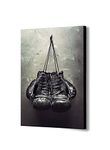 Boxing Gloves Vintage - Canvas Wall Art Framed Print - Various Sizes (A2 24x16 inches)