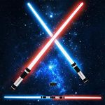 Light Saber, 2-in-1 RGB FX Dueling Light Saber for Kids, Premium Plastic Hilt Light Sword with 7 Colors and 6 Sound Effects, Star Wars Toys for Kids and Adults Cosplay Gift