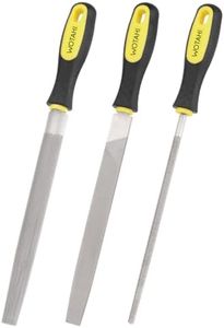 WOTAHI Metal File Set - 3PCS T12 Carbon Steel Files with 8-Inch Double-Sided Teeth in Round, Half-round, and Flat Shapes for Professionals and DIY Woodworking/Metalworking WTH004
