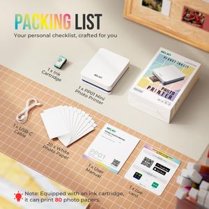 Nelko Mini Photo Printer – Portable Wireless, White
