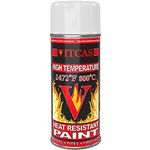 VITCAS 400ml White Heat Resistant Spray Paint- High Temperature - Decorative Finish - Easy To Use– Satin Matt- Exhaust Stove- Anti-Corrosive- Furnaces- Heaters- Barbecues- Boilers- Pipes