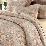 Brandream Luxurious & Elegant Hotel Collections 3pc Gold Paisley 800-Thread-Count Bedding Set-Includes 1 Duvet Cover and 2 Pillowcases,Full Size