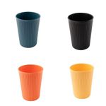 Irida Naturals Wheat Straw & Bamboo Fibre Reusable Fluted Cups Set of 4 | 360ml | Unbreakable Cups for Serving Tea, Coffee, Juices |Eco-Friendly |Microwave,Freezer & Dishwasher Safe(Multi Colour)