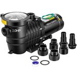VIVOHOME 2.0HP 6800GPH Dual Voltage Pool Pump, Self-Priming Energy Saving, 1.5" & 2" Inlet w/Strainer Basket for in/Above Ground Pools