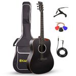 Kadence Slowhand Jumbo Semi Acoustic Guitar(Sh04) – Premium Black Spruce Wood with Heavy Padded Bag, Guitar Cable, Fiber Capo, Set Of Strings, Picks with Learning Course