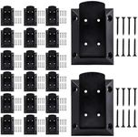 20-Pack Black Nylon Deck Railing Brackets - 2x4inch Wood Railings Post - 160 Rust-Free Stainless Steel Screws Included - Sturdy Handrail Connectors for Porch, Stair, and Fence Rails