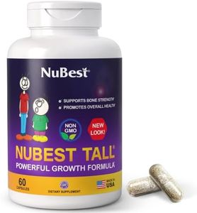NuBest Tall | Support Bone Strength, Bone Health, Enhanced Immune and Whole Body Wellness with Calcium, Collagen, and Herbs for Ages 5+ & Teens | 60 Capsules | 1 Month Supply