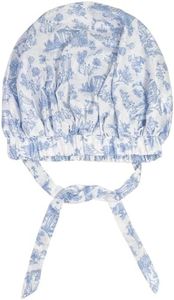 Kitsch x Bridgerton Satin Bonnet for Sleeping - Softer Than Silk Bonnet For Sleeping Women - Secure Fit, Adjustable, Night Cap For Curly & Textured Hair - Prevents Breakage & Tangles - Garden Toile