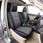 EKR 4runner Seat Covers Full Set 5 Seats 2010-2024,Car Seat Cover for Toyota 4 Runner,Leather Seat Covers for Cars SUV,Car Seat Protector Cushion Waterproof,Front Back Car Seat Covers(Black/Gray)
