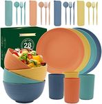 28 Piece Wheat Straw Dinnerware Set