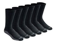 Dickies Men's Dickies Men's Multi-pack Dri-tech Moisture Control Crew Casual Sock, Black (6 Pairs), L UK