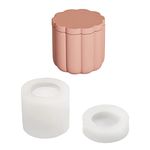 Candle Jar with Lid Silicone Molds, Concrete Candle Vessels Mould for Candle Making Supplies, Cement Mould for Jewelry Storage Box, Candy Container, or Pen Holder