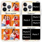 CUBICER Personalized Best Friend Phone Case Photos Custom Text Soft Waterproof Cases Graduation Gifts for Women Friends Transparent Cover Compatible with 6 7 8 SE X XR XS 11 12 13 14 Pro Max