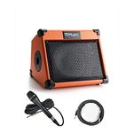 Coolmusic Acoustic Guitar Amplifier, 20 Watt Bluetooth Portable Amp for Guitar Acoustic with Reverb Chorus Effect, 3 Band EQ（Including Microphone and Audio Cable）