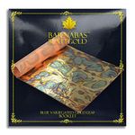 BARNABAS BLATTGOLD: Professional Quality Variegated Gold Leaf Sheets, Color: Blue, 25 Sheets, 14 x 14 cm Booklet