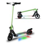 WEELMOTION Green 6.5"Electric Scooter for kids, 150W motor with front Led lights and colorful lights on the pad, foldable scooter for kids with LED display, lightweight kick scooter range up to 8 kms
