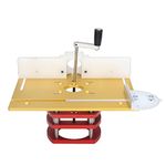 Router Lift with Top Plate, Aluminum Precision Router Lift System with Miter Gauge, Woodworking Router Table Insert Plate and Router Lift Kit for Slotting, Trimming, Chamfering (Gold)