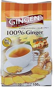 Gingen Ginger Herbal Drink - 100% Natural Pure Ginger Infusion Caffeine Free | Healthy Soothing Warm Blend Tea Drink | 5g x 20 Teabags