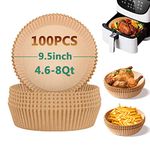 Air Fryer Liners for Ninja AF101C, 9.5 Inch Air Fryer Disposable Paper Liners, Non-Stick Disposable Unbleached Baking Paper for Air Fryer, Baking Roasting Microwave, 100pcs