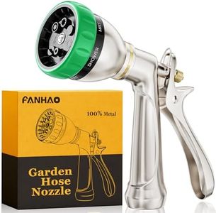FANHAO Heavy Duty Garden Hose Nozzle, 100% Metal Water Hose Sprayer with 7 Spray Patterns, Ergonomic Rear Trigger, High Pressure Water Nozzle Sprayer for Watering Plants, Washing Car and Pet