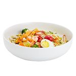 Swuut 26cm Large Serving Bowl, 2.8 Quart Big Salad Bowl, Porcelain White Pasta Bowl, Sturdy 10 inch Mixing Bowls, Matte Soup Bowl for Family Kitchen,Microwave & Dishwasher Safe