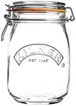 Kilner Round Clip Top Jar, 1L, Tran