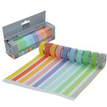 BRUSTRO Washi Masking Tapes Pastel Palette Solids Shade, 15 mm X 5 mtrs (set of 10)