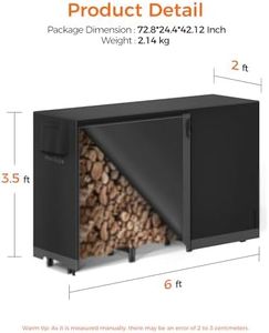 Mars explo 6ft firewood log rack with cover outdoor heavy duty storage ...