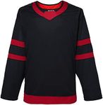 EALER H900-C Series Blank Ice Hockey Sports Practice Jerseys for Men and Boys Gift- Adult and Youth,Kids-Junior to Senior（Black，Large）