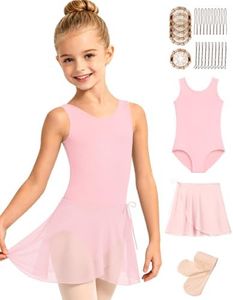 Sanmsoner Girls Ballet Leotard with Dance Skirt Tights(ZH266010-08-XXL)