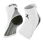 Rymora Plantar Fasciitis Socks Foot Compression Sock Sleeves for Men and Women - Relieves Pain - Supports Heel, Arch & Ankle (One Pair) (White) [S] (Small: 16-21cm Arch Circumference)