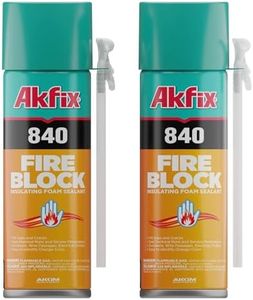 Akfix 840 Fire Block Spray Foam (2x12 Oz.)- Orange Color Fire Retardant Polyurethane Expanding Foam for Gap Filling, Insulation and Sealing on Window and Door, Fire Rated, Paintable | 12 Oz. 2 Pack