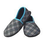 Footmate Ankle Length Slipper Socks For Men & Women - 2 Pair, L (5 to 8 Feet Size) Cotton Blend House or Floor Socks with Anti-Skid Rubber Grip, Booties For Indoor Use - Grey