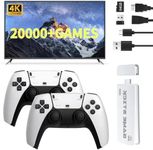 Vergissm Wireless Retro Game Console, 20000+ Classic Games Retro Game Stick, Plug & Play Video Game Console for TV, Dual 2.4G Wireless Controllers, 4K High Definition HDMI Output, Built-in 64G