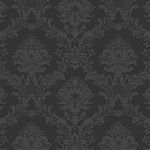 Norwall SB37906 Damask Prepasted Wallpaper, Black