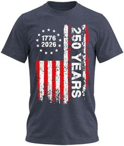 Vintage 250 Years 1776-2026 American Anniversary 4th of July 250th Independence Day T-Shirt Blue Heather Navy XXX-Large