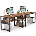 TEKAVO – Double Multi-Utility Office Table Computer Desk for Home Office Engineered Wood Finish Writing Study Computer Laptop Desk Table (200L x 60W x 75H cm) (Brown) / DIY