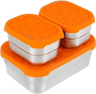 3Pcs Stainless Steel Snack Containers with Silicone Lid 230ML 720ML Leakproof Snack Bento Box Reusable Small Food Storage Containers Portable Salad Bento Box Dishwasher Freezer Safe