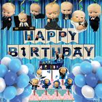 House of Banter Premium Cartoon Boss Theme Birthday Party Decorations: Premium 57-Piece Set for Boys, Girls, Kids - Balloons, Banner, Cake Toppers, Cutouts, Curtains (Boss Theme Birthday Decorations)