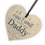 RED OCEAN Daddy To Be Can't Wait To Meet You Wooden Heart Dad Father Funny Card Love You Baby Bump Birthday Gift