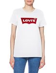 Levi's Women's Perfect Tee-Shirt (Standard and Plus), Core Housemark White, X-Small