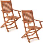 CASARIA® Sydney Folding Garden Chairs Set of 2 | Pair of Chairs for Outdoor, Garden, Patio | FSC® Certified Acacia Wood | Weatherproof Wooden Deck Foldable Dining Chair Set