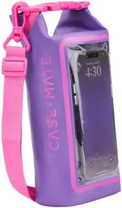 Case-Mate Purple Paradise Mini IP68 Waterproof Bucket Bag - Roll Top Dry Bag 2L Cap with Waterproof Pouch for Swimming Kayaking Boating Travel and More - For Phones Up to 7"
