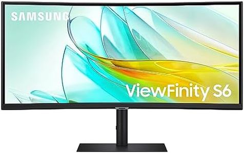 Samsung LS34C652UAUXXU WQHD Viewfinity S6 34" Monitor - 3440x1440, 1000R Curved, Speakers, USB-C, LAN, Height Adjust