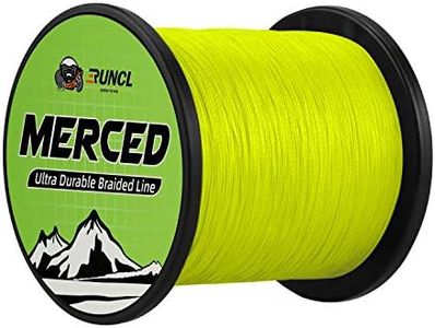 RUNCL Braided Fishing Line Merced, 4 Strands Braided Line - Proprietary Weaving Tech, Thin-Coating Tech, Stronger - Fishing Line for Freshwater Saltwater (Hi-Vis Yellow, 12LB(5.4kgs), 300yds)