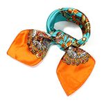 QBSM Womens 23.6 inch Satin Silk Feeling Formal Square Neck Scarf Head Hair Wraps Kerchief