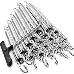 PARTYSAVING 20pcs 7" Silver Trampoline Spring Galvanized Steel Replacement Free T-Hook, APL1239